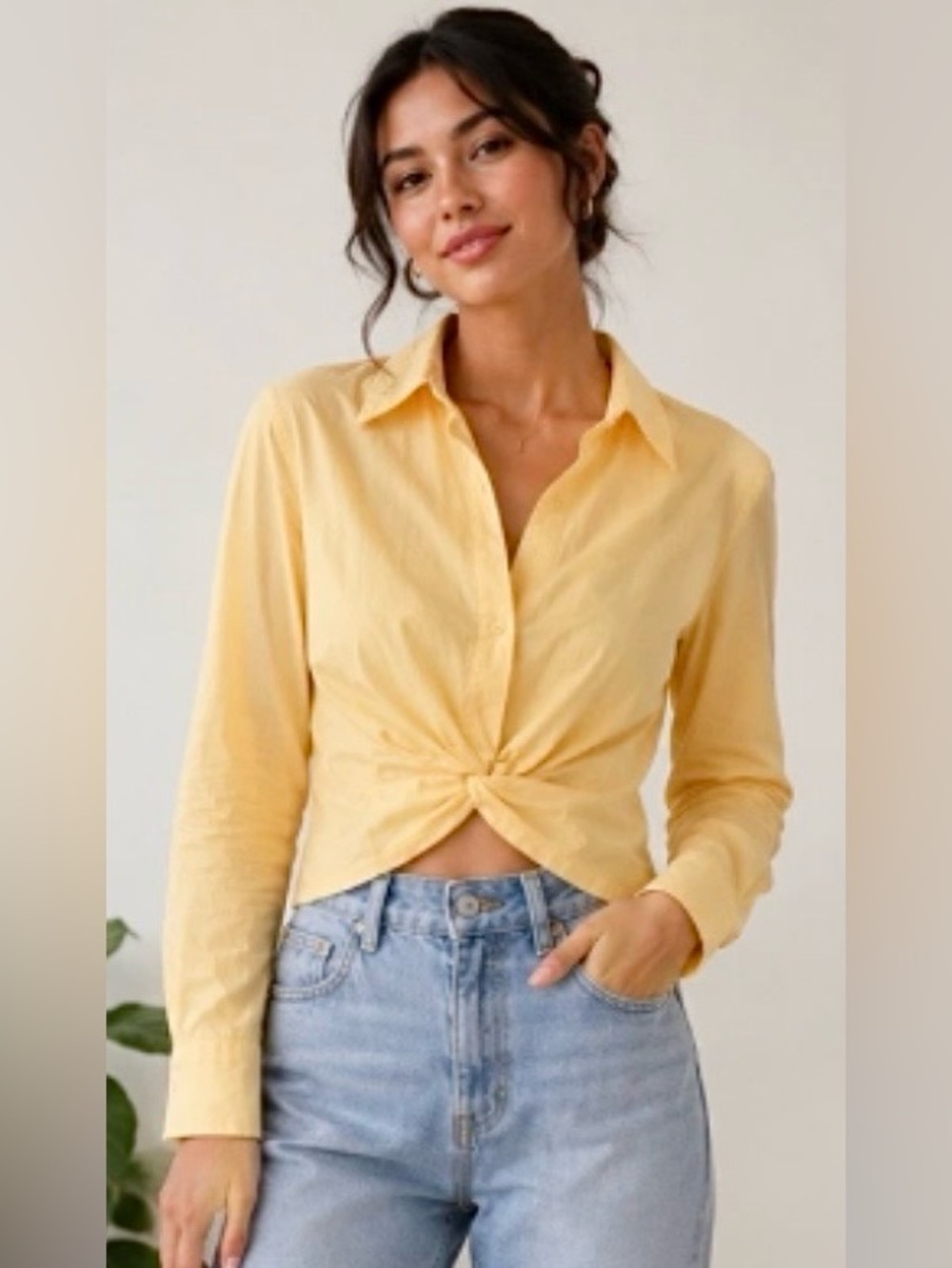 Jason Wu Twist-Front Button Down Shirt Size M